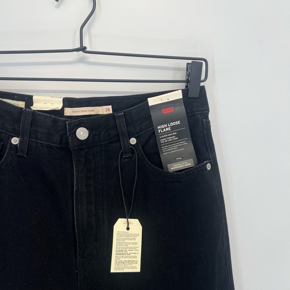 Levi's High Rise Loose Flare Trainwreck Black Jeans - Picture 3 of 8
